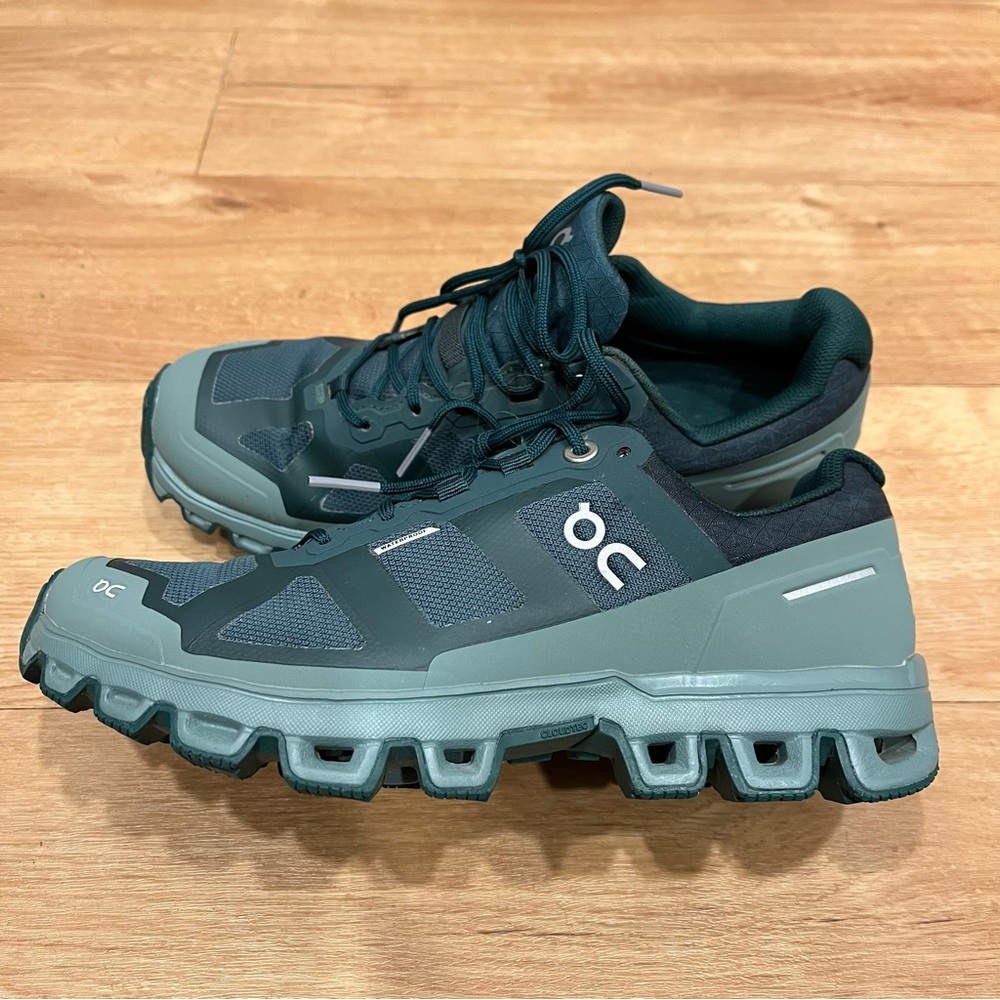 On Running Women's Trail Runners in Dark Green and Sage